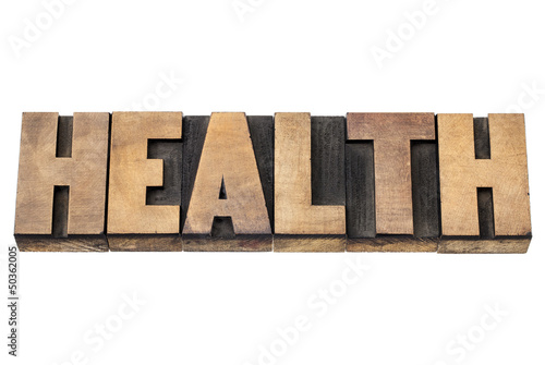 Photo: health word in wood type health word in wood type