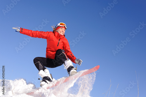Photo: woman on snowboard woman on snowboard
