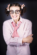 Funny Female Business Nerd With Big Geeky Smile