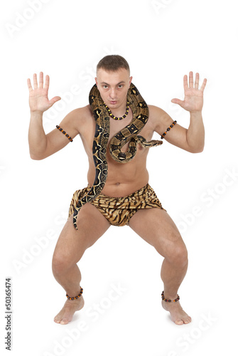 Photo: Caucasian Man with snake Caucasian Man with snake