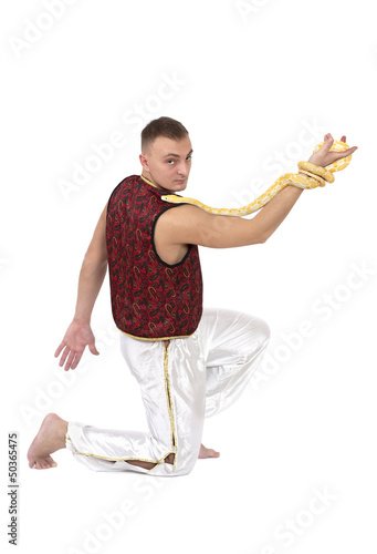 Photo: Man with python snake Man with python snake