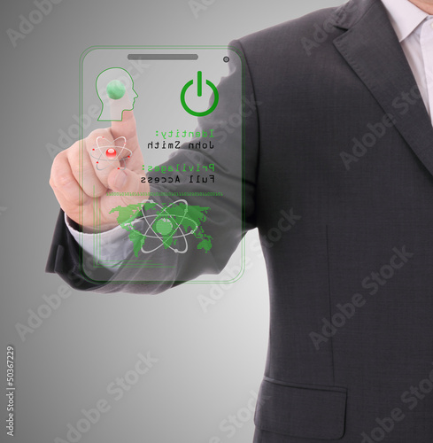 Photo: entering the door or secure data by touch screen entering the door or secure data by touch screen