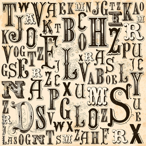 Vector: Vintage Alphabet background Vintage Alphabet background