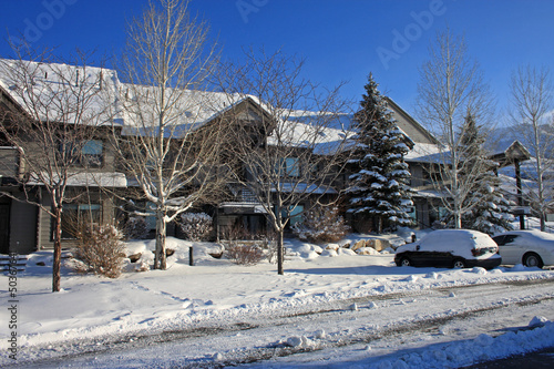 Photo: Condominiums in the snow Condominiums in the snow