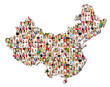Portraits of a lot of people - map of china