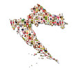 Portraits of a lot of people - map of croatia