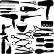 Hairdressing related symbols - vector