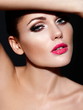 beautiful sexy model with bright makeup with perfect clean skin