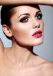 beautiful sexy model with bright makeup with perfect clean skin