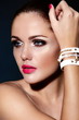 Photo: beautiful sexy model with bright makeup with perfect clean skin beautiful sexy model with bright makeup with perfect clean skin