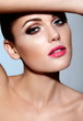 beautiful sexy model with bright makeup with perfect clean skin