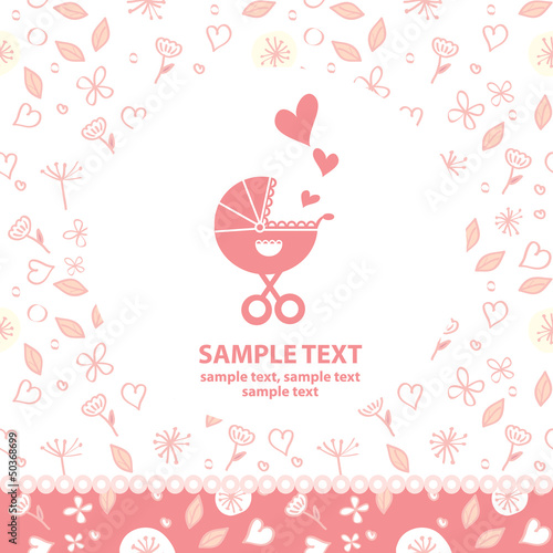 Vector: baby birth card baby birth card