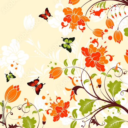 Vector: Flower Frame Flower Frame