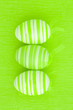 Three green easter eggs