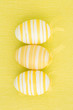 Three yellow easter eggs