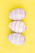 Three purple easter eggs