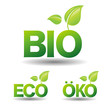 Bio Öko Eco Logo grün mit Blatt