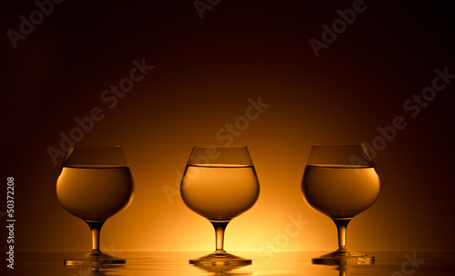 Photo: three glasses with beverage three glasses with beverage