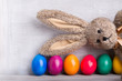 bunte eier und osterhase