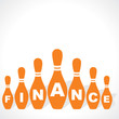bowling pins make finance  word stock vector