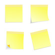 Yellow stick note isolated on white background