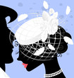 image of lady in white-veil hat