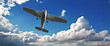 Small light aircraft on training flight