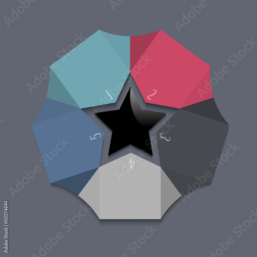 Vector: Stylized star-design template for infographics Stylized star-design template for infographics