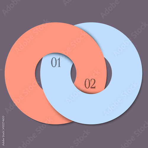 Vector: Two circles - trendy design template for infographics Two circles - trendy design template for infographics