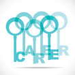 Group of keys make career  word stock vector