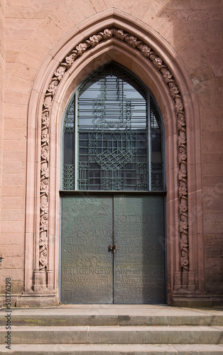 Photo: Entrance of Evangelical church (1864) in Offenburg, Germany Entrance of Evangelical church (1864) in Offenburg, Germany