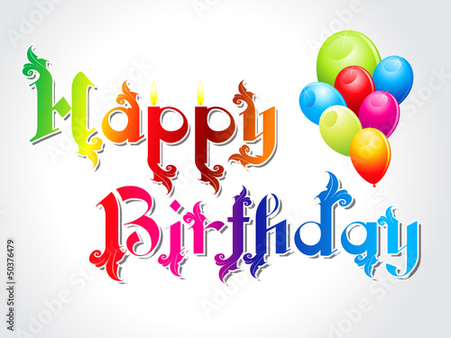 Vector: abstract happy birthday card with balloon abstract happy birthday card with balloon