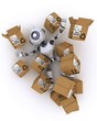 Robot with Shipping Boxes