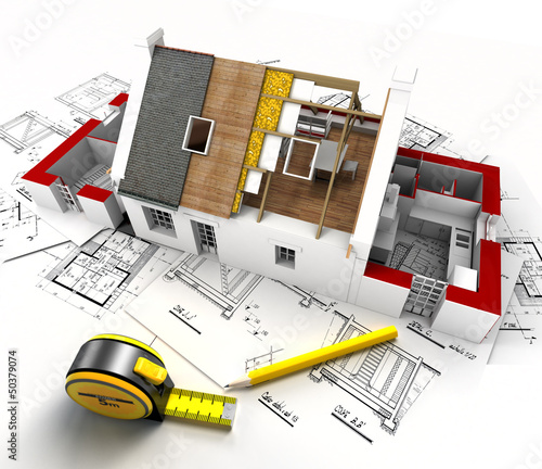 Illustration: House construction overview House construction overview