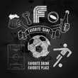 Illustration of a vintage graphic element for menu on blackboard