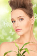 woman with sprout