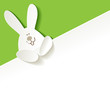 Hase Zettel leer Ecke grün