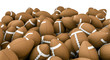 American footballs pile
