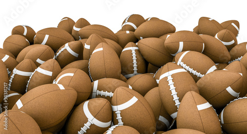 Illustration: American footballs pile American footballs pile