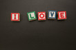 I love my message in blocks with copy space
