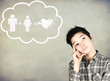 ragazzo a riflettere sul amore