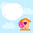 Pink Bird Flower Speech Bubble Sky