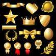 Vector: Big Set Of Gold Elements Big Set Of Gold Elements