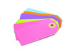blank paper labels of different colors