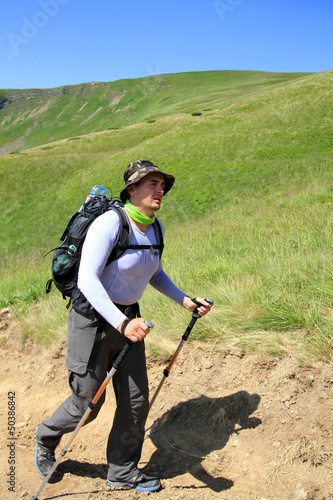 Photo: Summer hiking in the mountains. Summer hiking in the mountains.