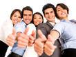 Business team with thumbs up