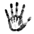 Adult and child hand print