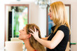 Woman at the hairdresser