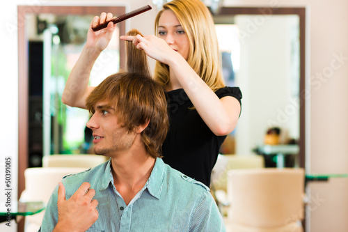 Photo: Man at the hairdresser Man at the hairdresser