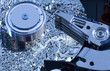 Hard disk detail with  surface splinters